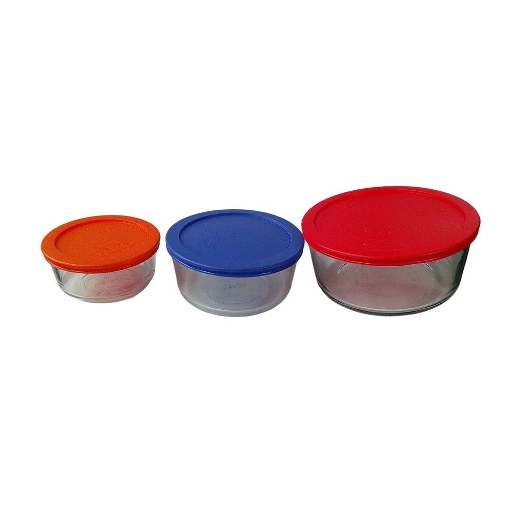 Pyrex Simply Store Glass Food Storage Set 18pc Multicolor Lids New in Box